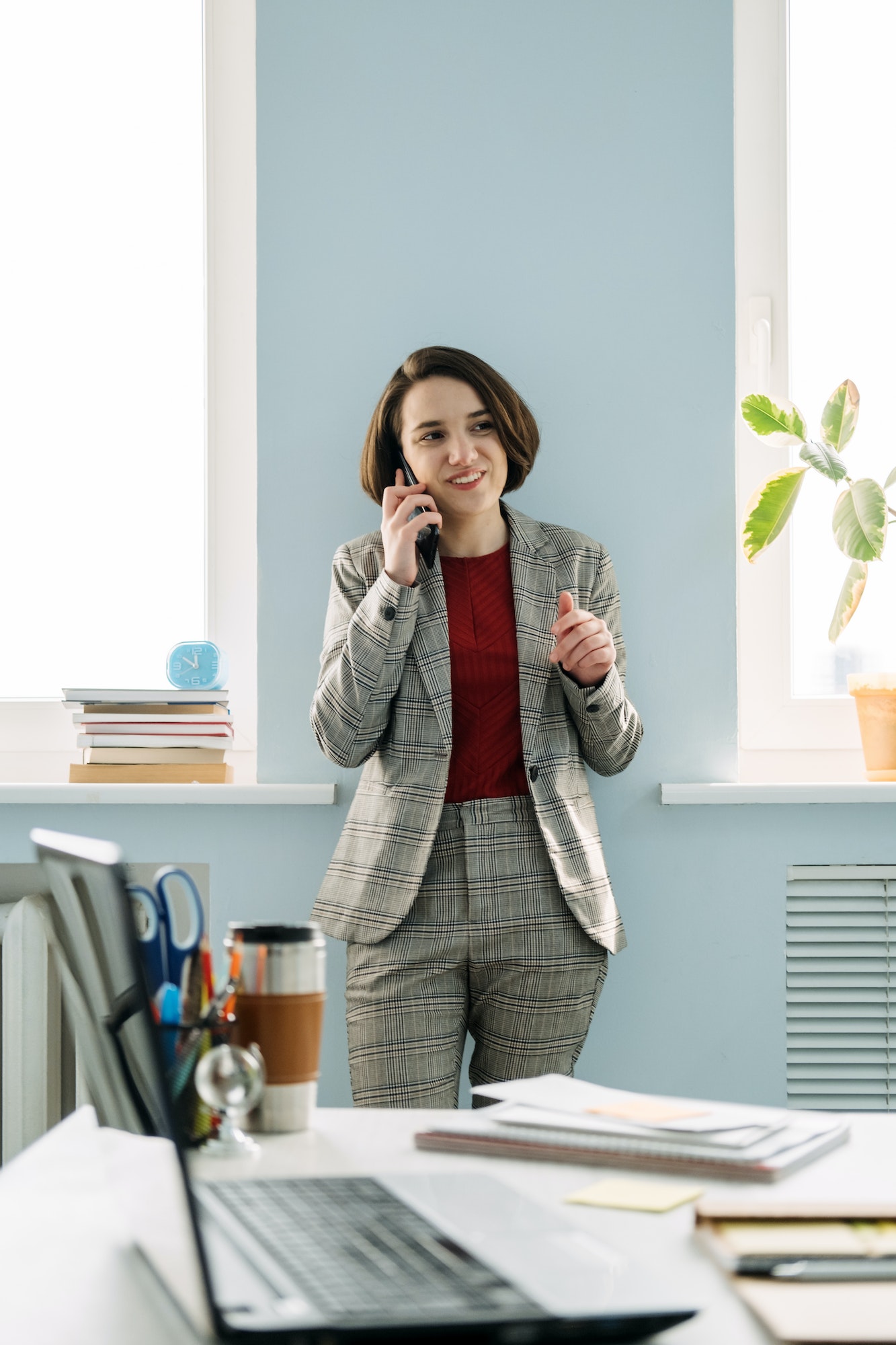 Legal Business Consultant, Legal Advisor, female lawyer businesswoman talking on cell phone